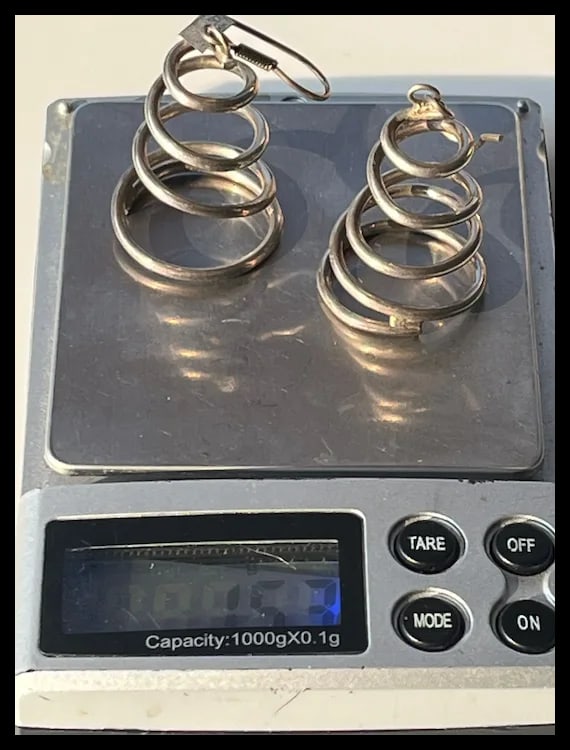 Vintage Sterling Silver Spiral Earrings - 4