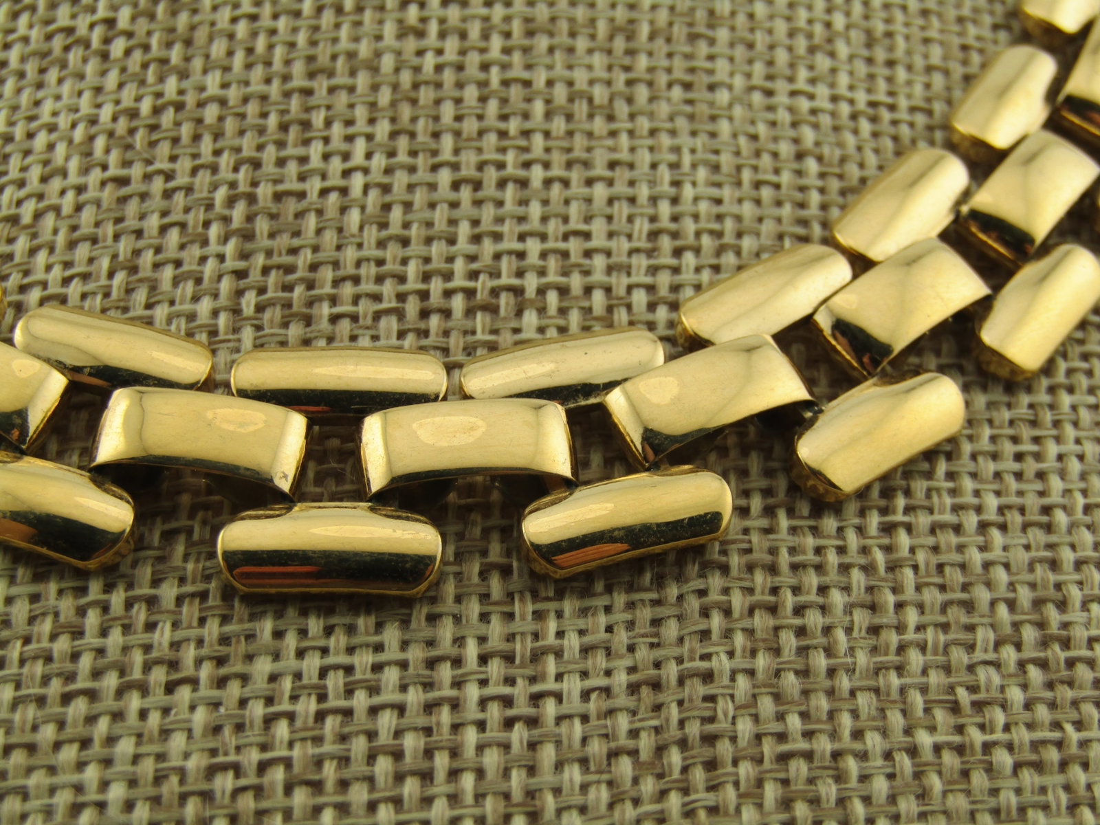 Vintage Gold Woven Link Necklace, 18", 1980's - 3