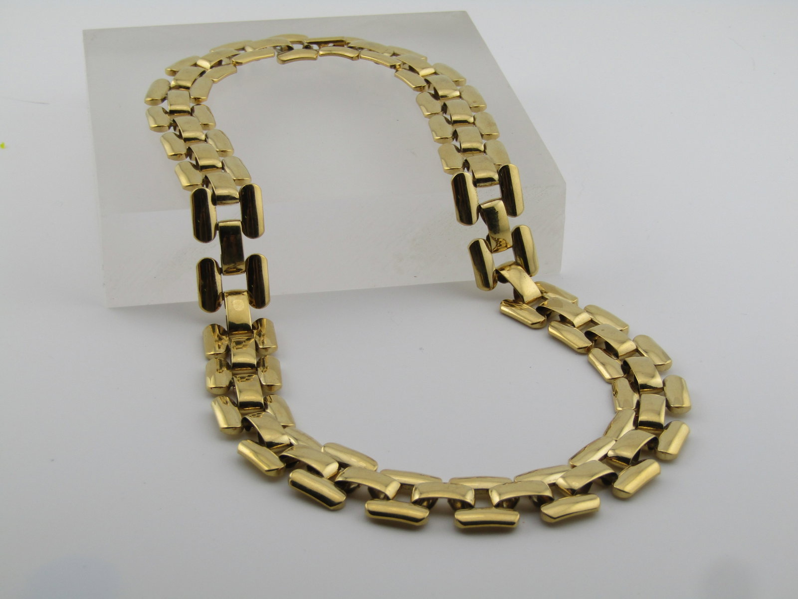 Vintage Gold Woven Link Necklace, 18", 1980's - 5