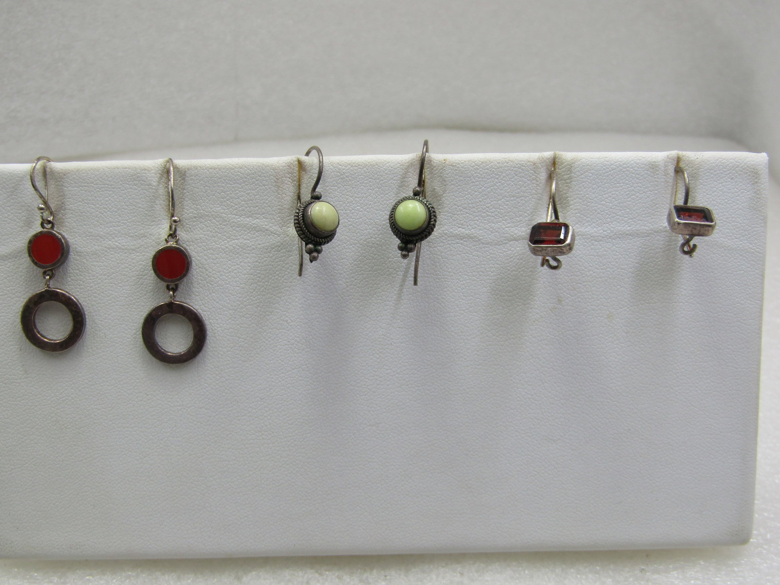 3 Pairs Sterling Pierced Drop Earring Lot - 2