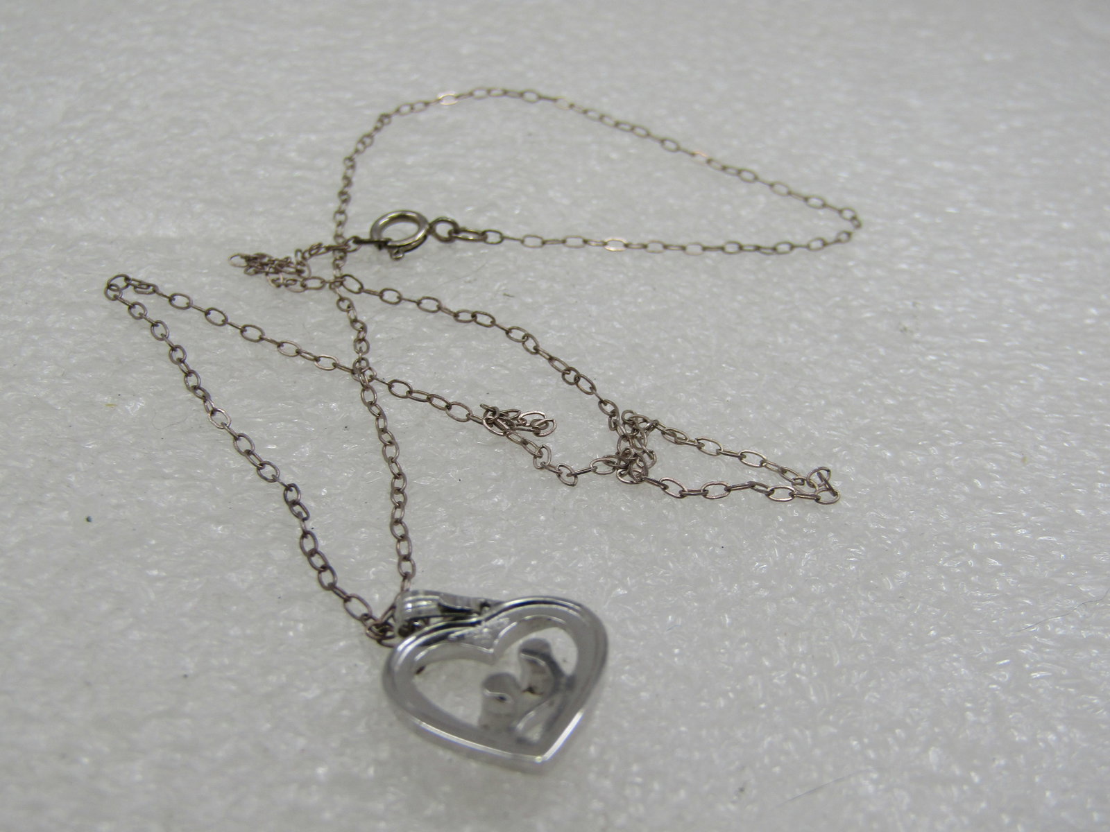 Vintage Sterling Citrine Heart Necklace, Birthstone, 18" - 2