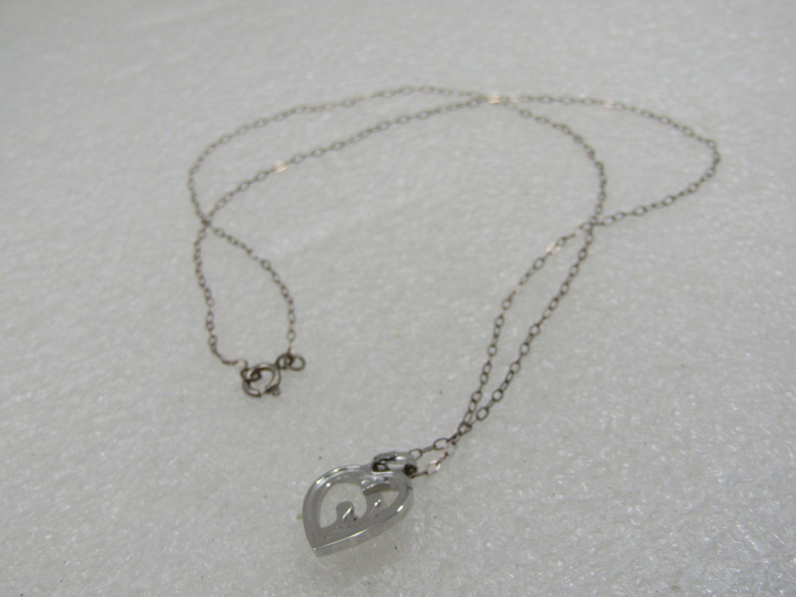 Vintage Sterling Citrine Heart Necklace, Birthstone, 18" - 4