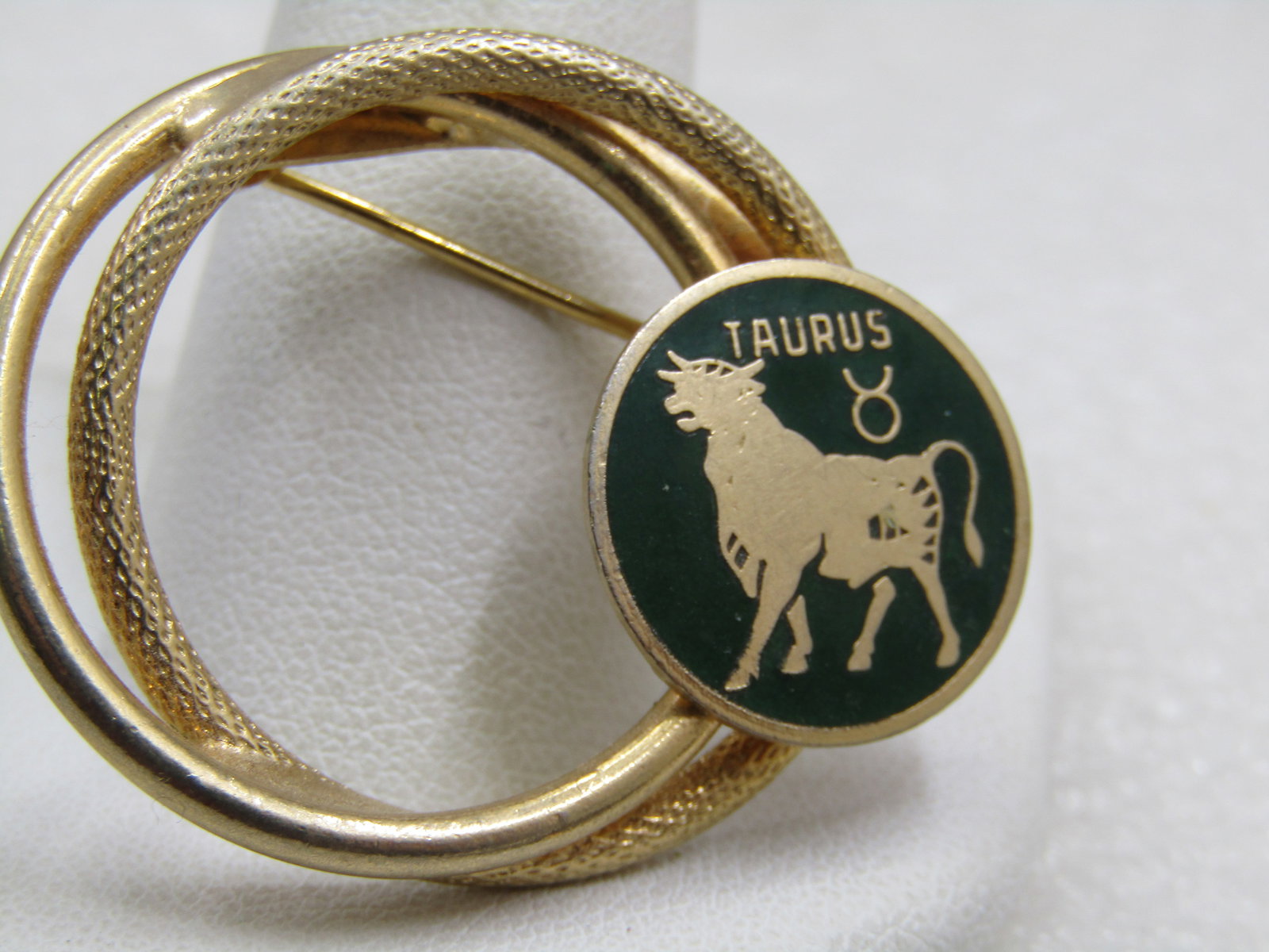 Vintage Pair Taurus Zodiac Brooches, 1960's-1970's - 2