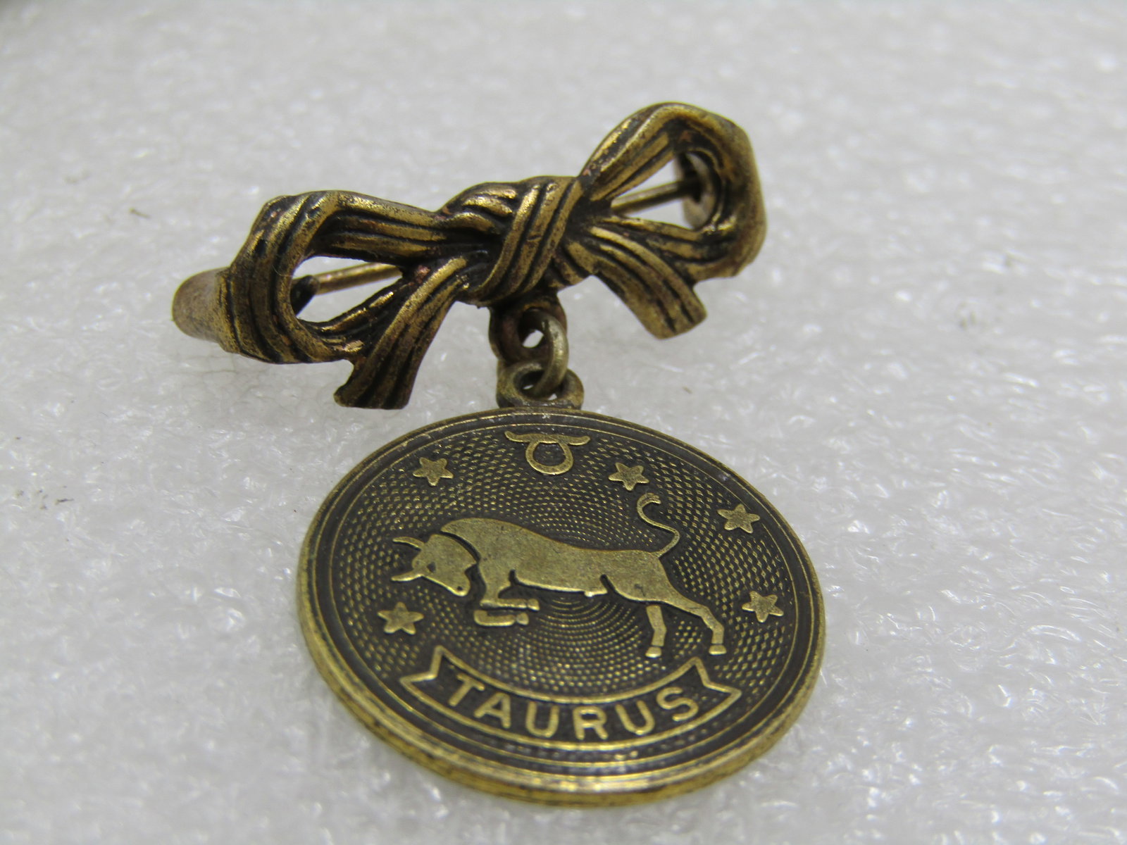 Vintage Pair Taurus Zodiac Brooches, 1960's-1970's - 3