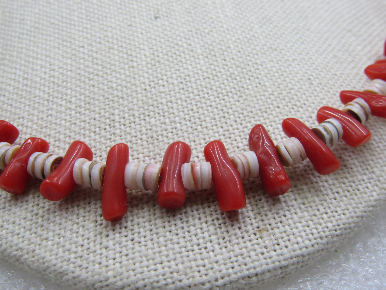 Sterling Southwestern Puka & Red Coral Heishi Necklace, 21" - 4