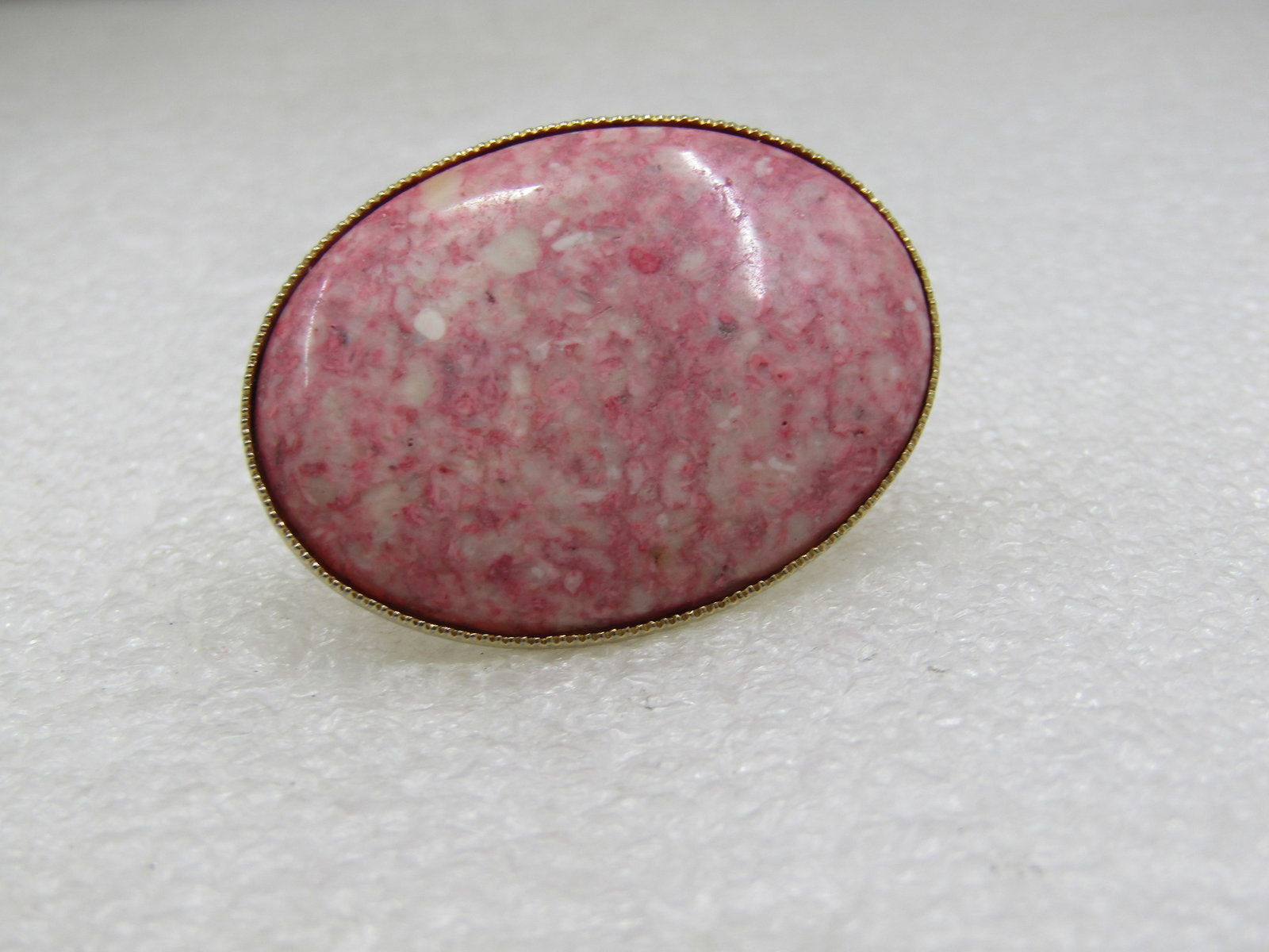 Vintage Pink Agate Scarf Clip, 1970's, Southwestern Themed - 5