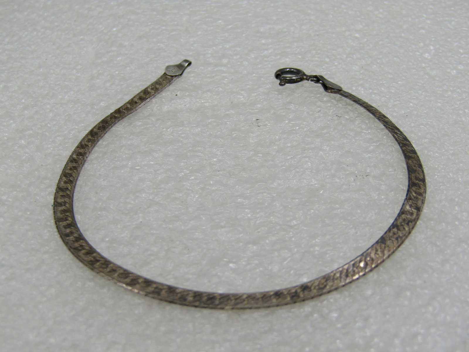 Vintage Sterling Greek Key Etched Bracelet 7", Italy (1 of 5)
