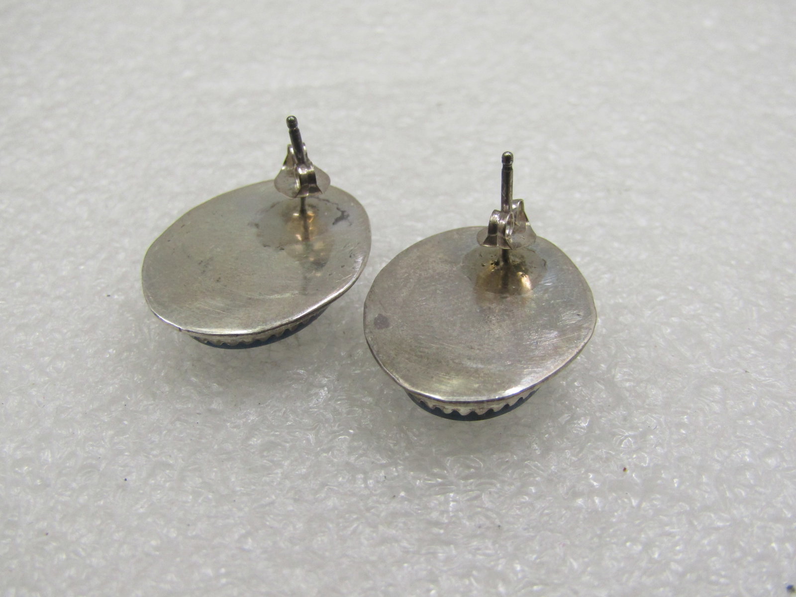 Sterling Silver Southwestern Lapis Lazuli Earrings, Pierced, 1" - 6