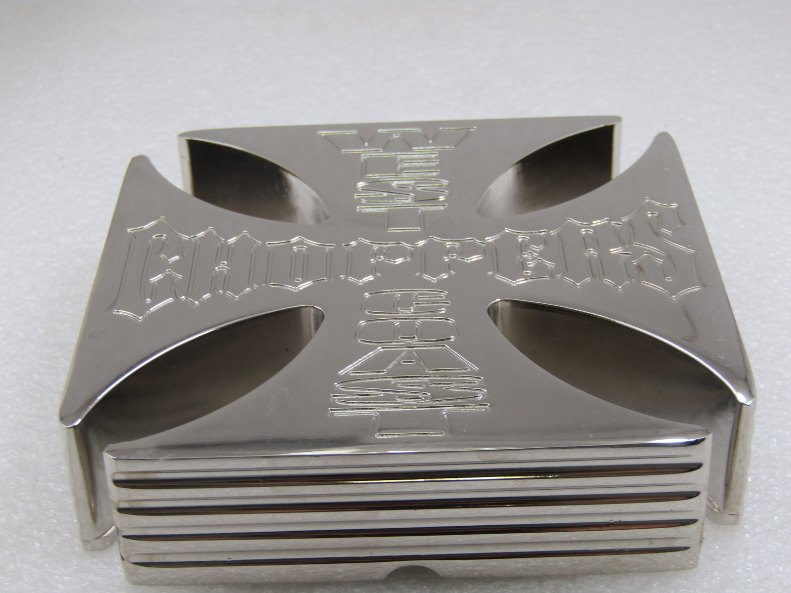 West Coast Choppers Iron Cross Insignia 4" Square Metal Ashtray or Wall Hanging - 2