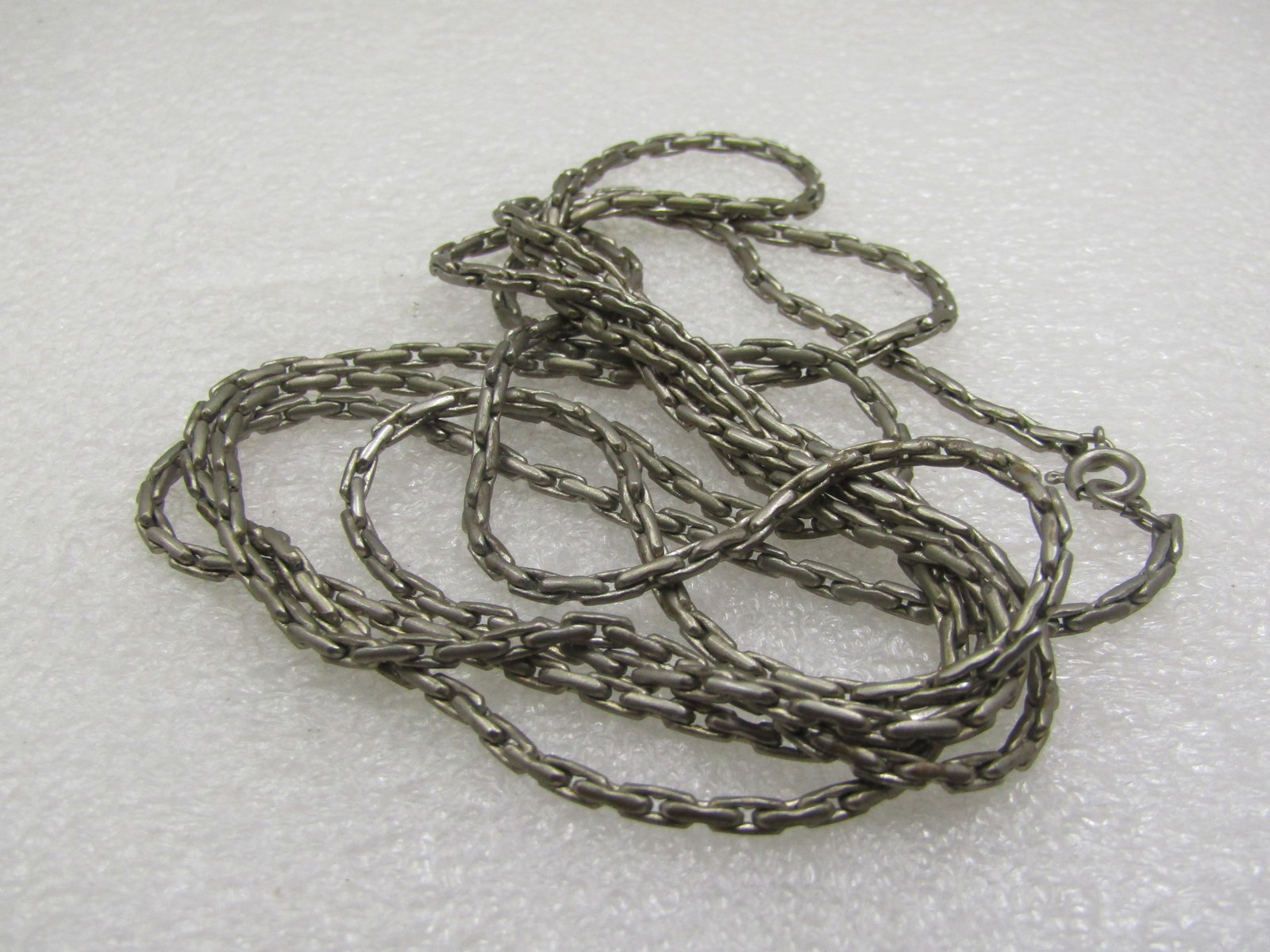 Vintage Silver Plated Bar Link Necklace 60" - 6