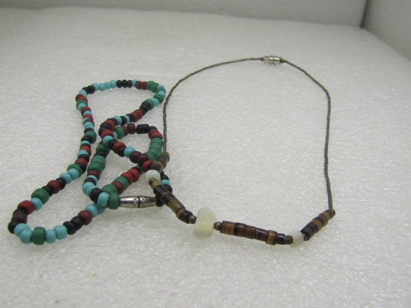 Vintage Sterling & Beaded Southwestern Pair of Necklaces , 15" - 5
