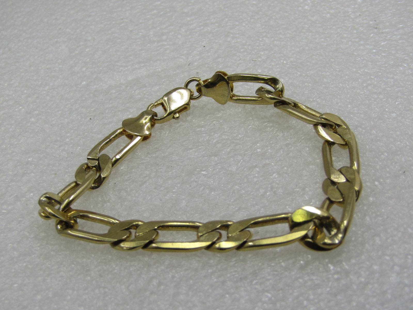 Vintage Gold Plated Figaro 7.5mm Wide Bracelet, 7.25" - 2