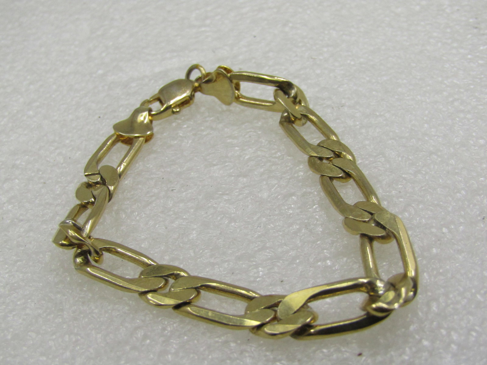 Vintage Gold Plated Figaro 7.5mm Wide Bracelet, 7.25" - 3