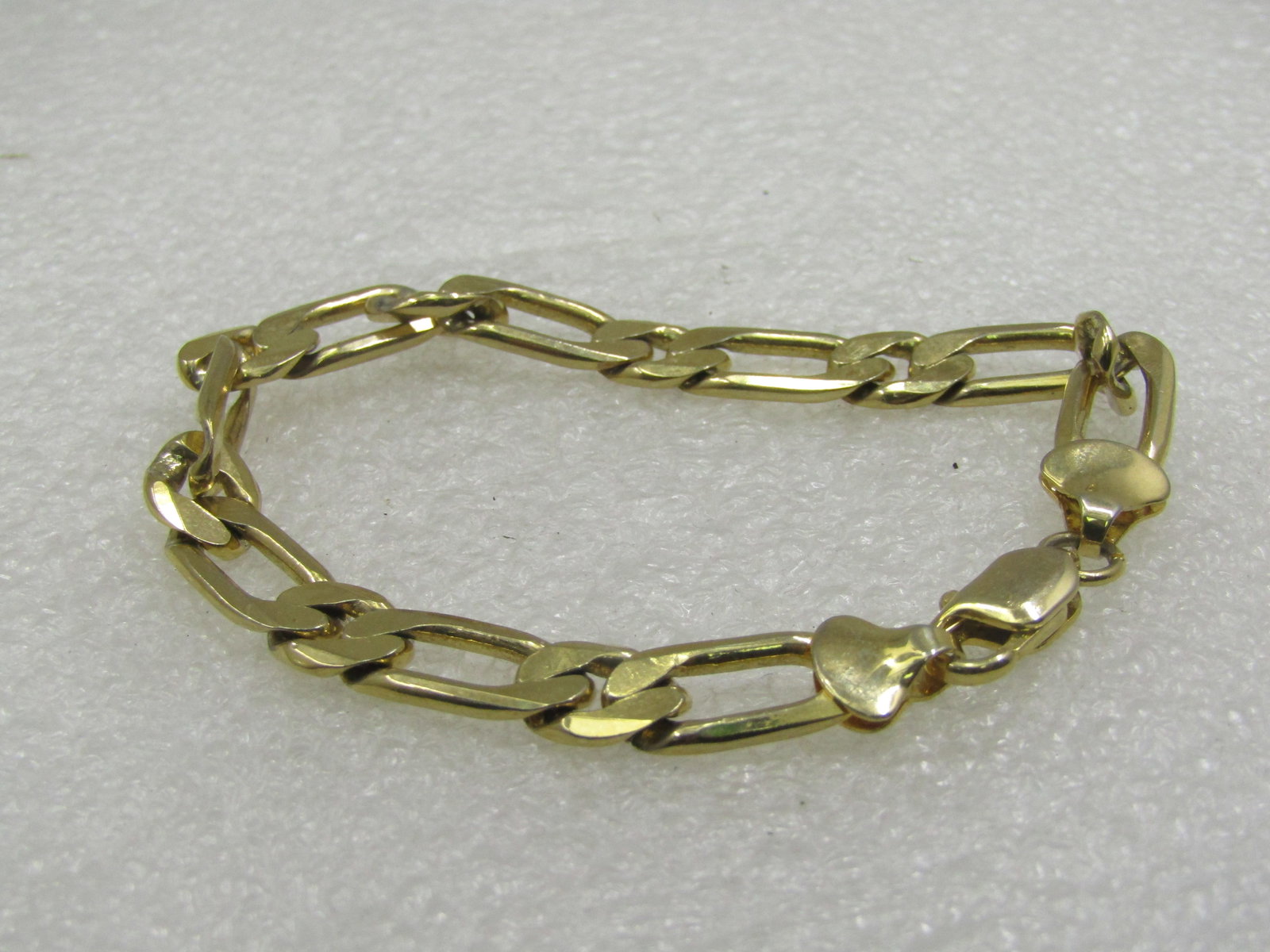 Vintage Gold Plated Figaro 7.5mm Wide Bracelet, 7.25" - 4