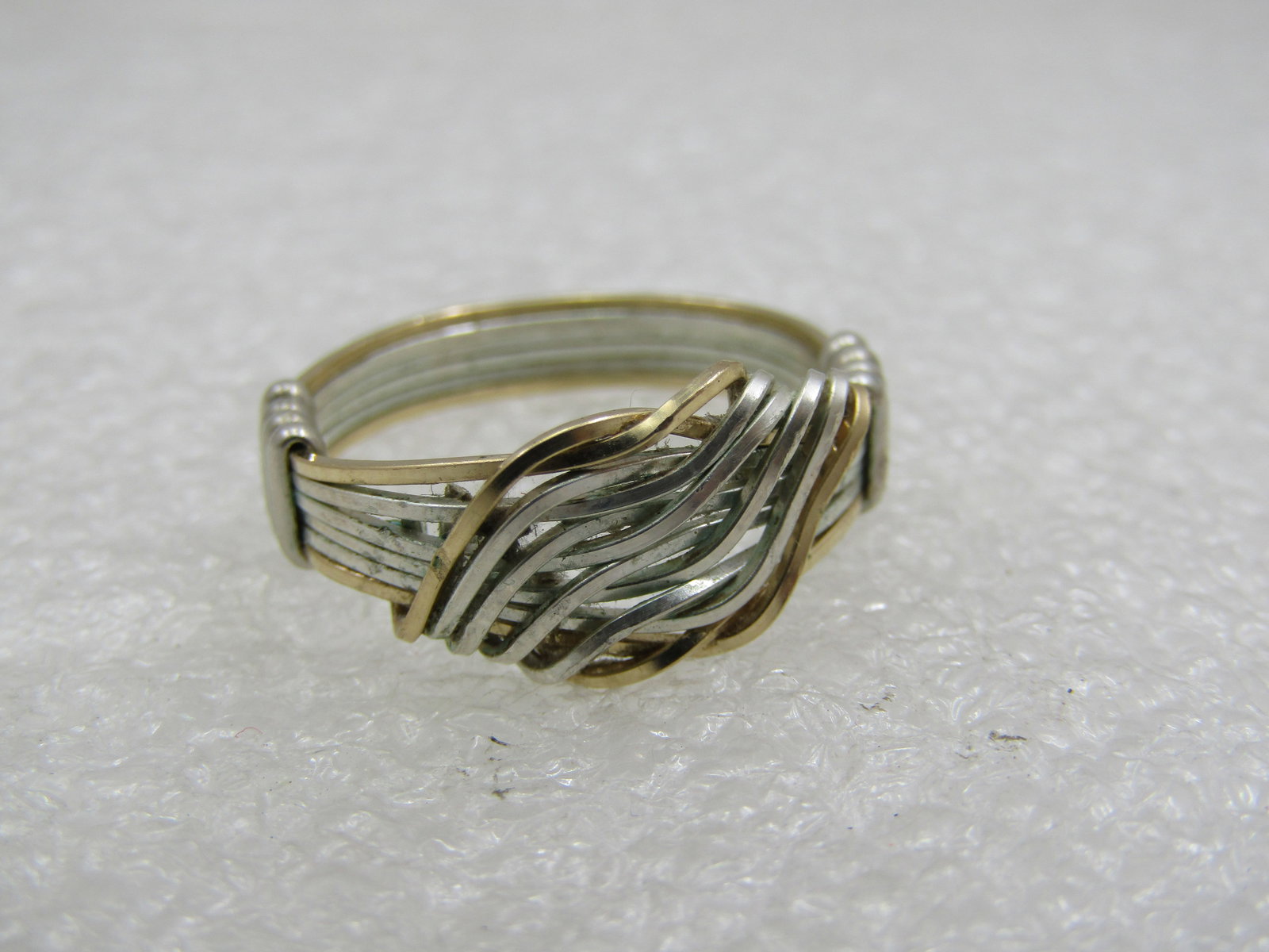 Vintage Sterling & 10kt Gold Wrapped Ring, Sz. 7, Unisex. - 4