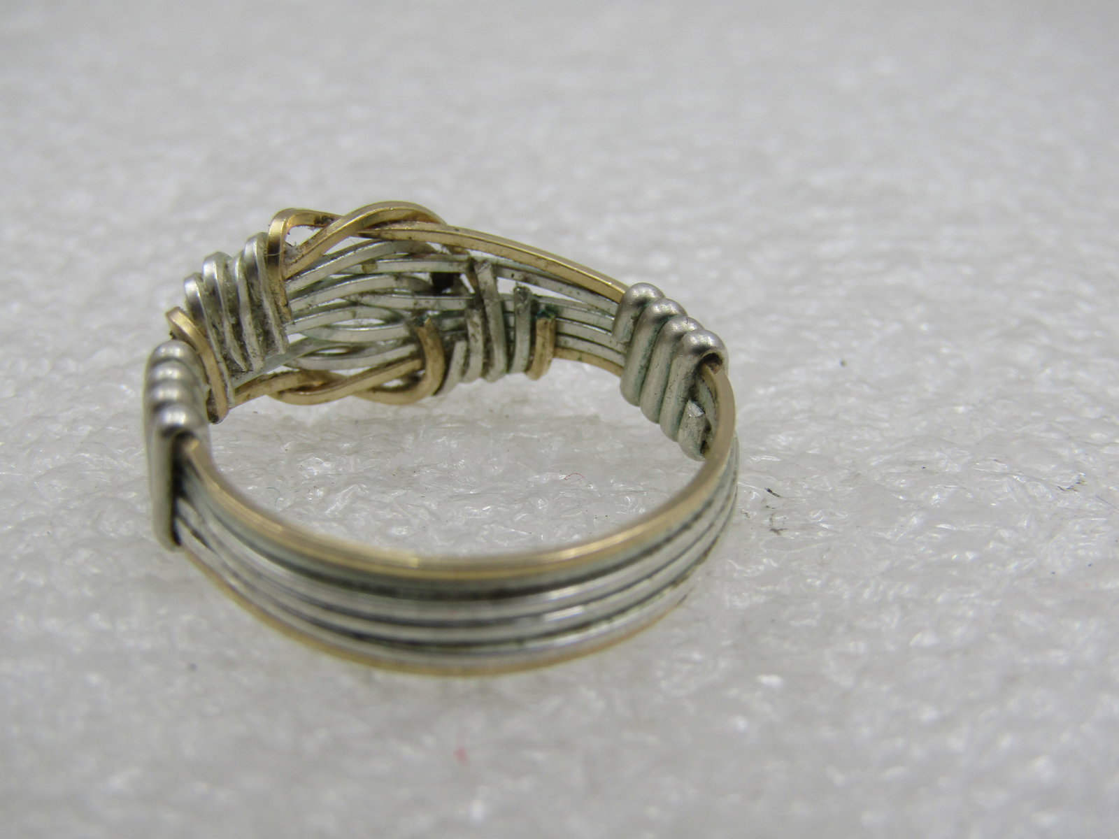 Vintage Sterling & 10kt Gold Wrapped Ring, Sz. 7, Unisex. - 5