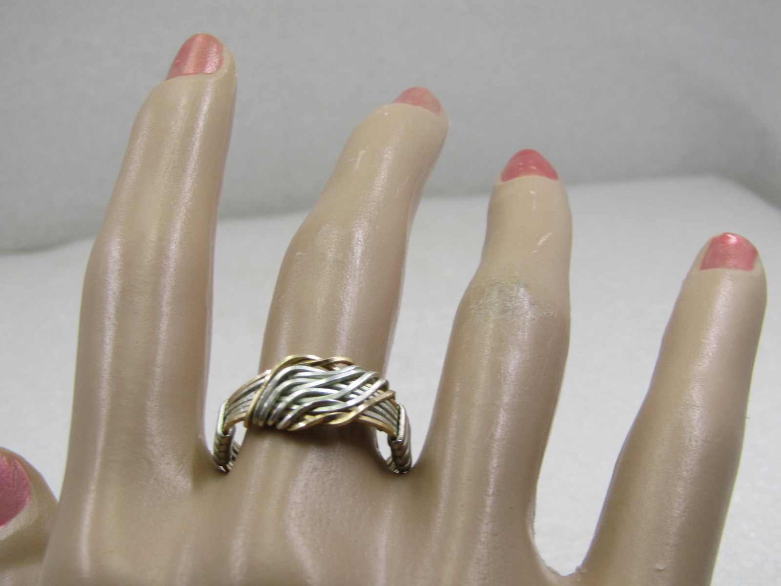 Vintage Sterling & 10kt Gold Wrapped Ring, Sz. 7, Unisex. - 6