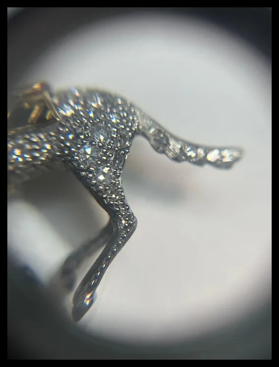 Stunning Estate 18k Gold and Diamond Horse with Enamel Jockey Brooch/ Pin - 14