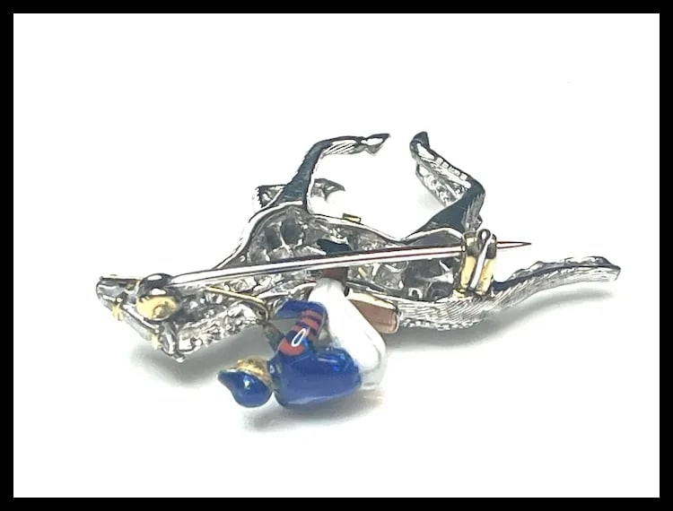 Stunning Estate 18k Gold and Diamond Horse with Enamel Jockey Brooch/ Pin - 8
