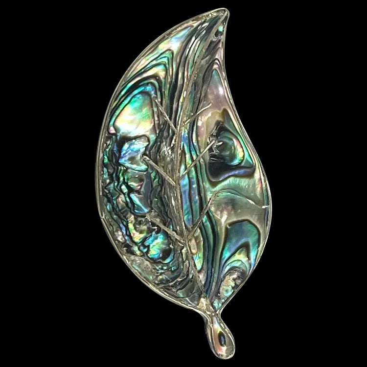 Vintage Sterling Silver Abalone Inlay Alpaca Mexico Brooch/Pin (1 of 6)