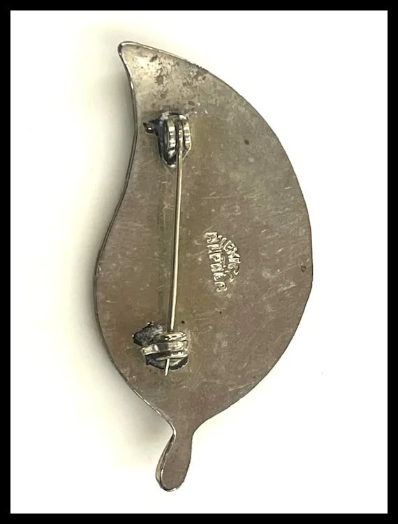 Vintage Sterling Silver Abalone Inlay Alpaca Mexico Brooch/Pin - 5