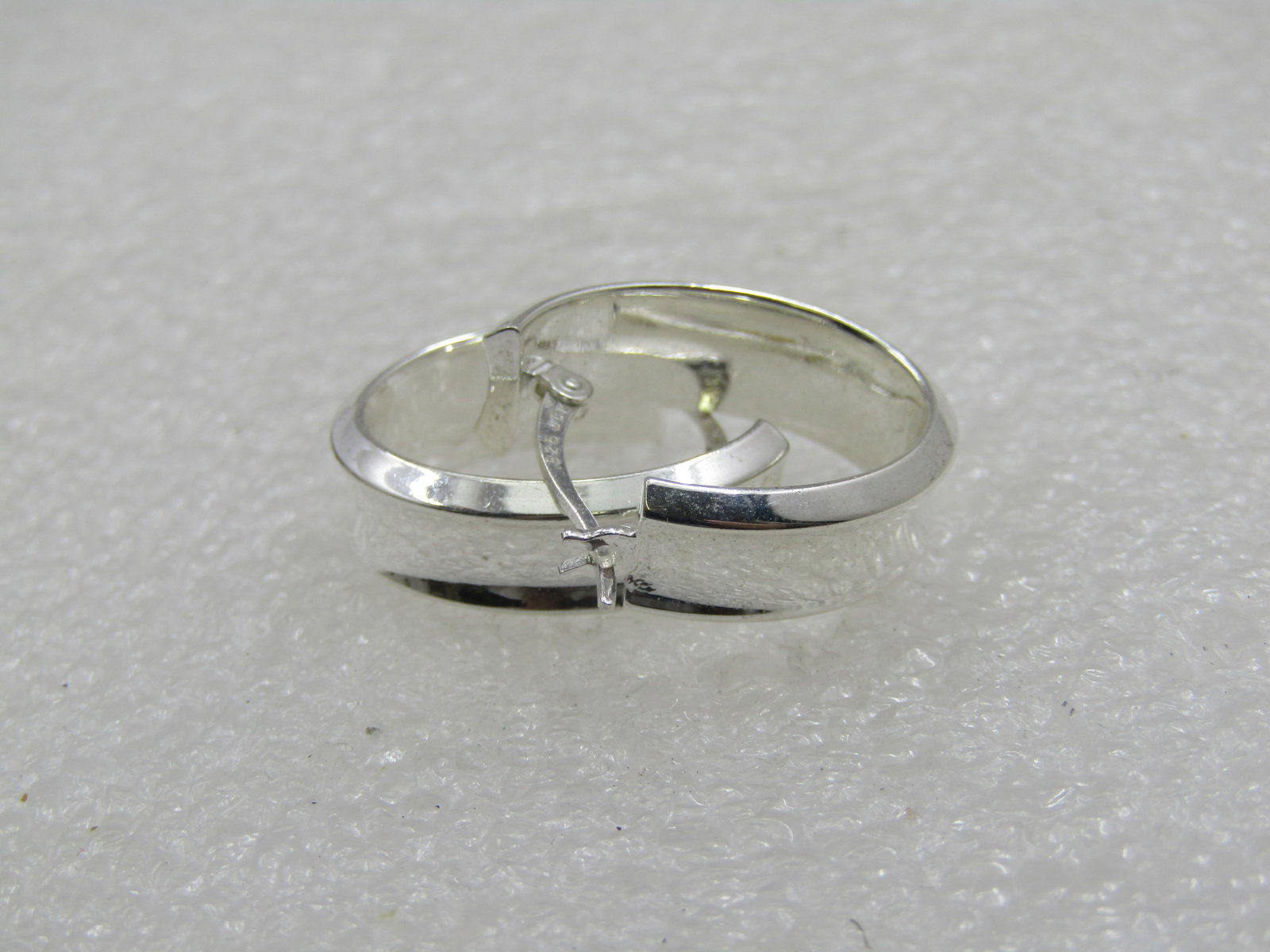 Vintage Sterling 7mm Hoop Pierced Earrings, Signed JCM - 5