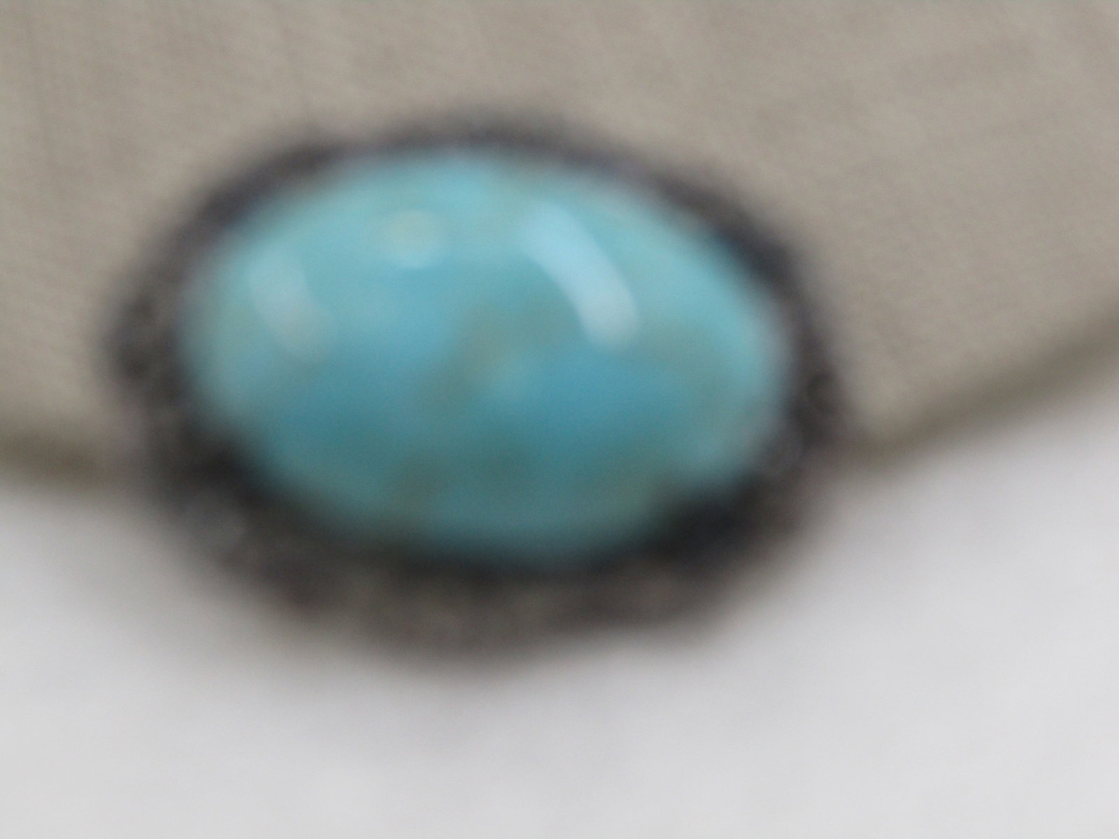 Vintage Sterling Turquoise Czech Glass Filigree Brooch, 1930's - 4