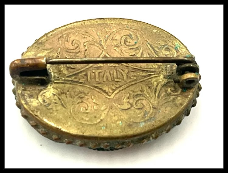 Vintage Italian Mosaic Glass Inlay Brooch/Pin - 4