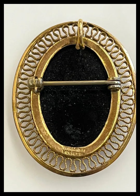 Vintage Lot of 12k Gold Filled Onyx and Enamel Brooches - 8