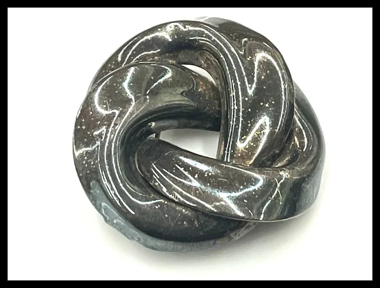 Vintage Sterling Silver Knotted Mexico Bow Brooch/ Pin -Signed C-11 - 3