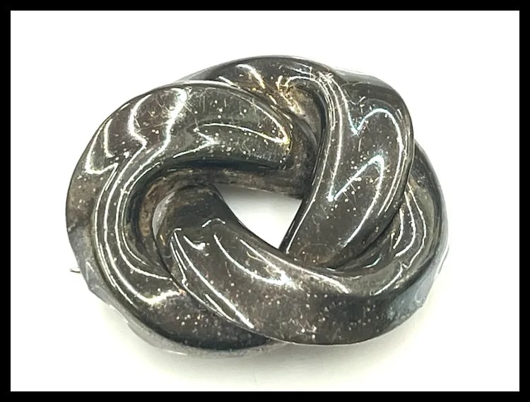 Vintage Sterling Silver Knotted Mexico Bow Brooch/ Pin -Signed C-11 - 4
