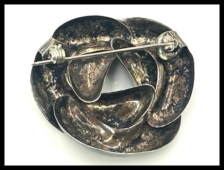 Vintage Sterling Silver Knotted Mexico Bow Brooch/ Pin -Signed C-11 - 5