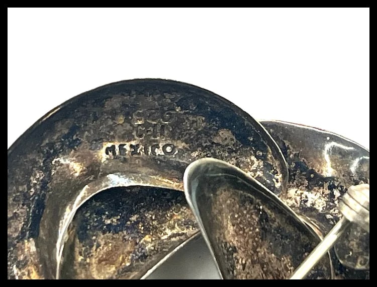 Vintage Sterling Silver Knotted Mexico Bow Brooch/ Pin -Signed C-11 - 6