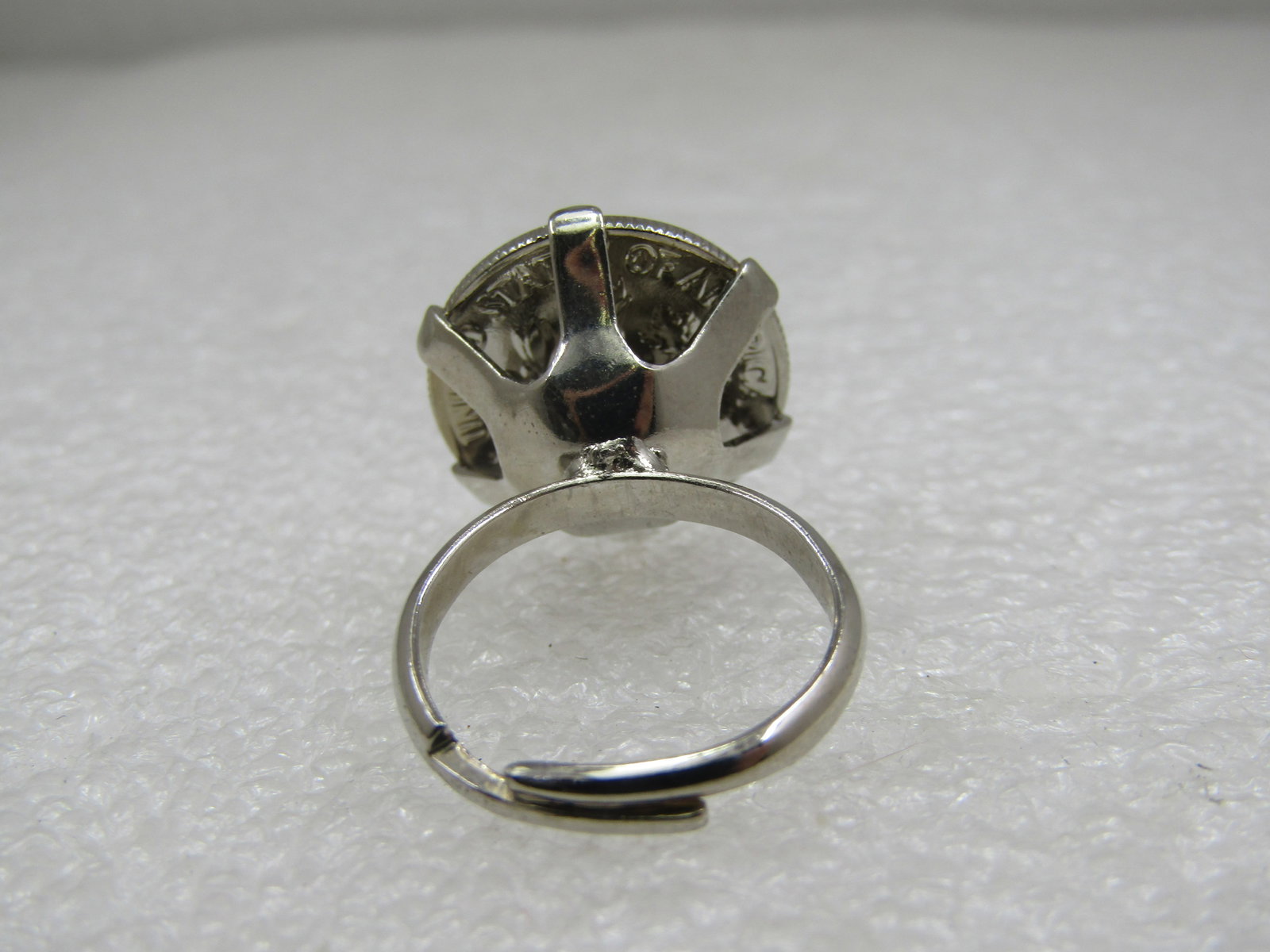Vintage 1983 Dime Ring, Adjustable, Mod Design - 6