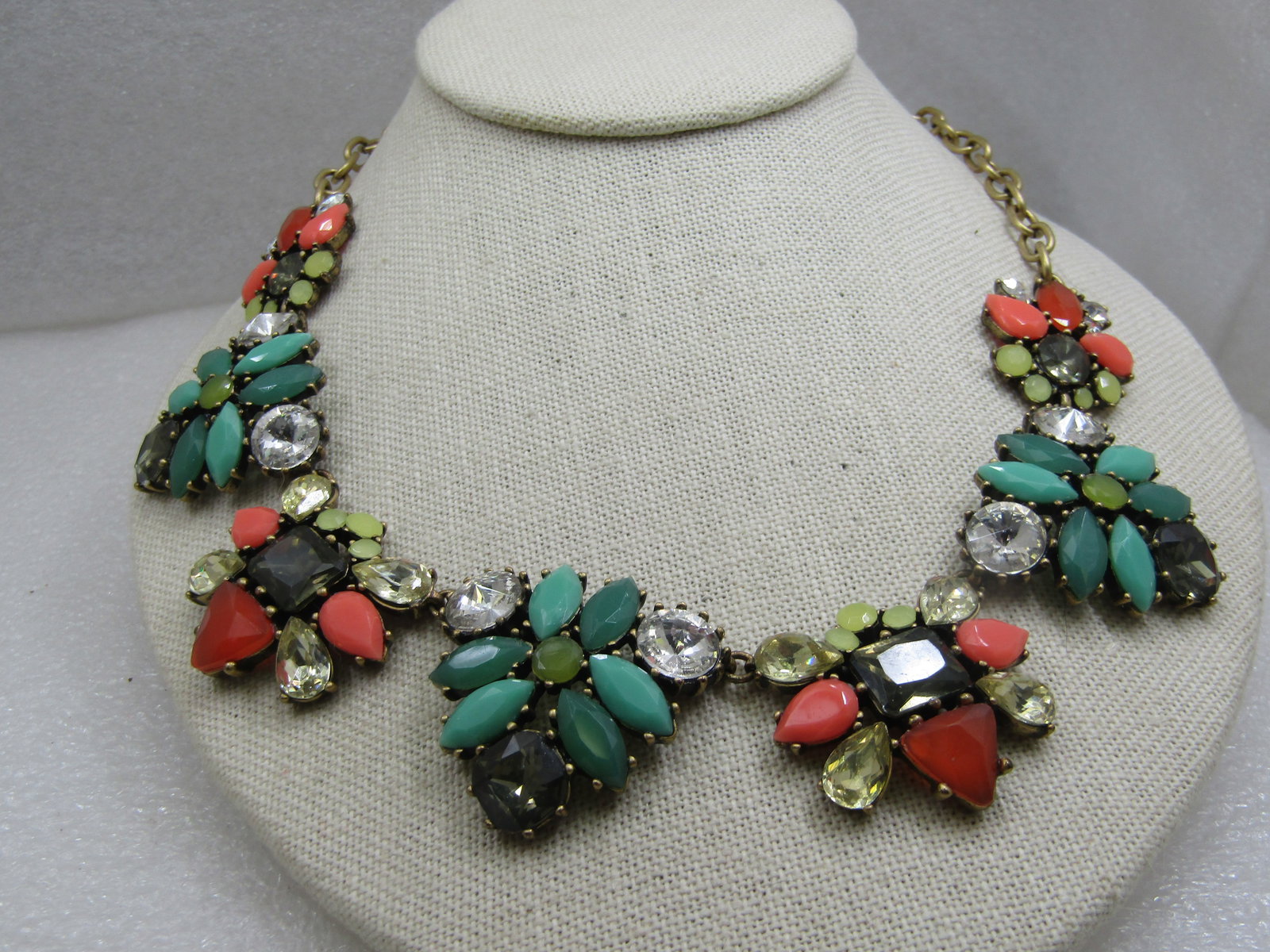 Vintage Rhinestone Multi-Color Drop Necklace, Stella & Dot, 21" - 2