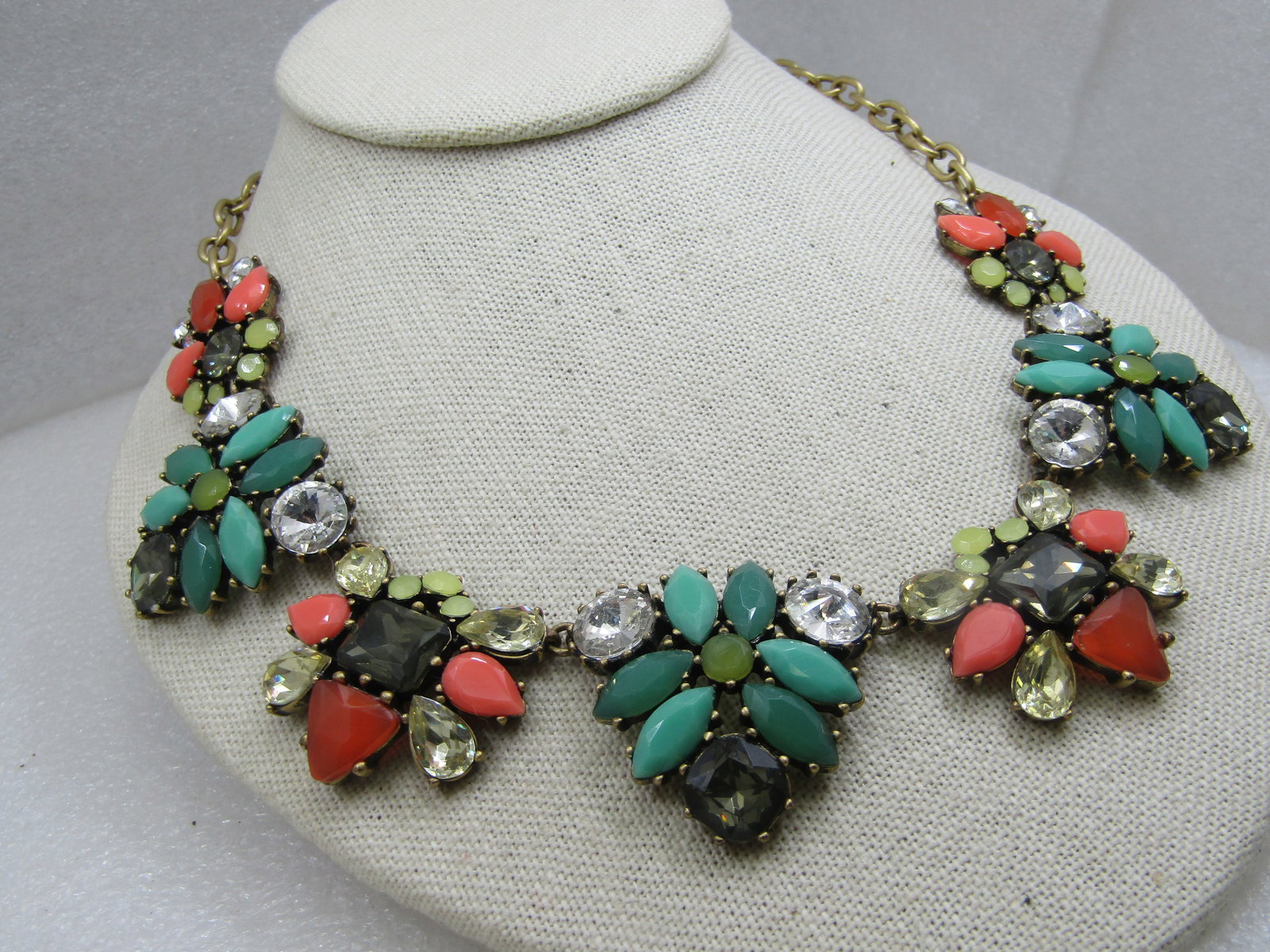 Vintage Rhinestone Multi-Color Drop Necklace, Stella & Dot, 21" - 3