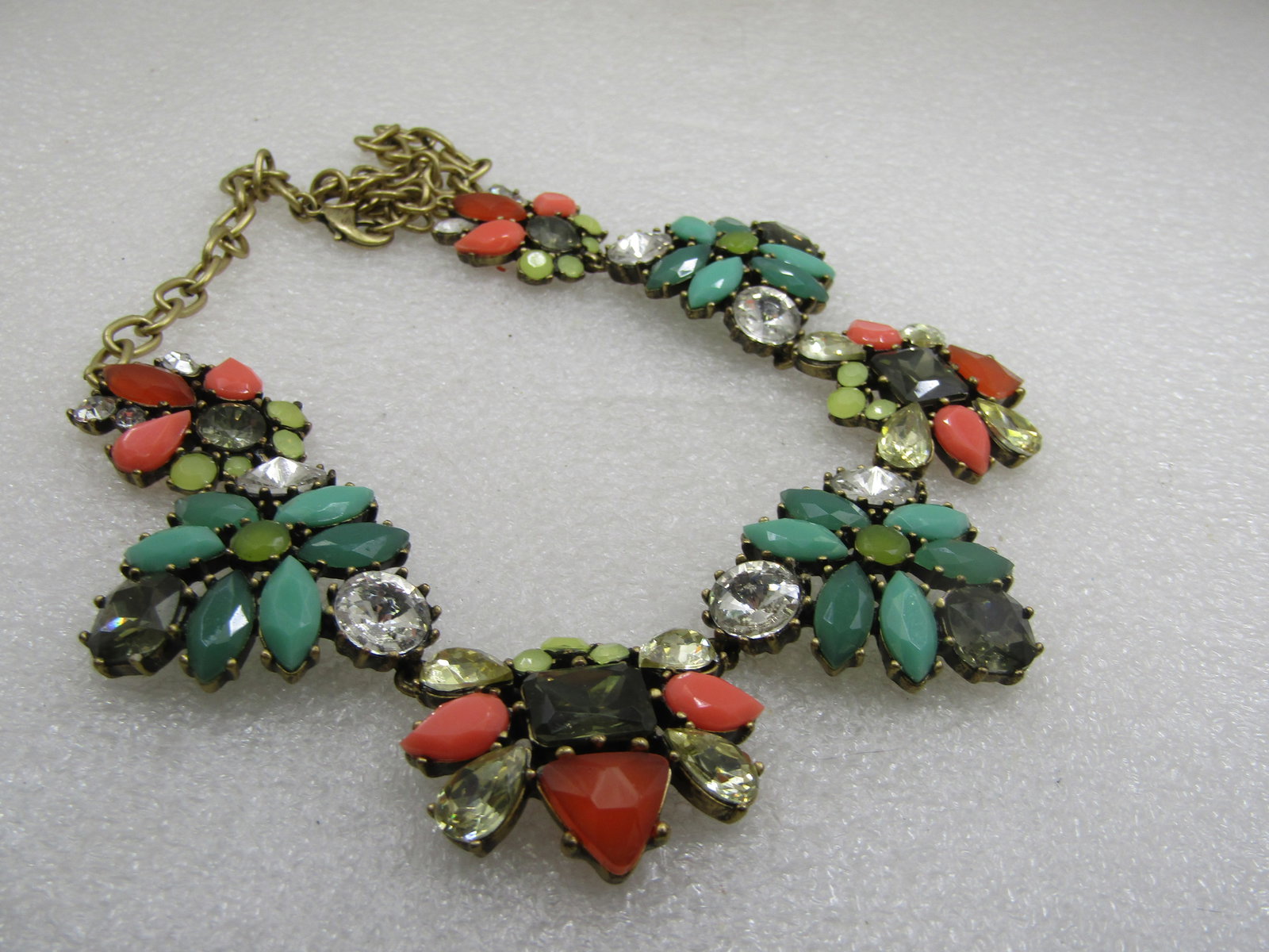Vintage Rhinestone Multi-Color Drop Necklace, Stella & Dot, 21" - 6