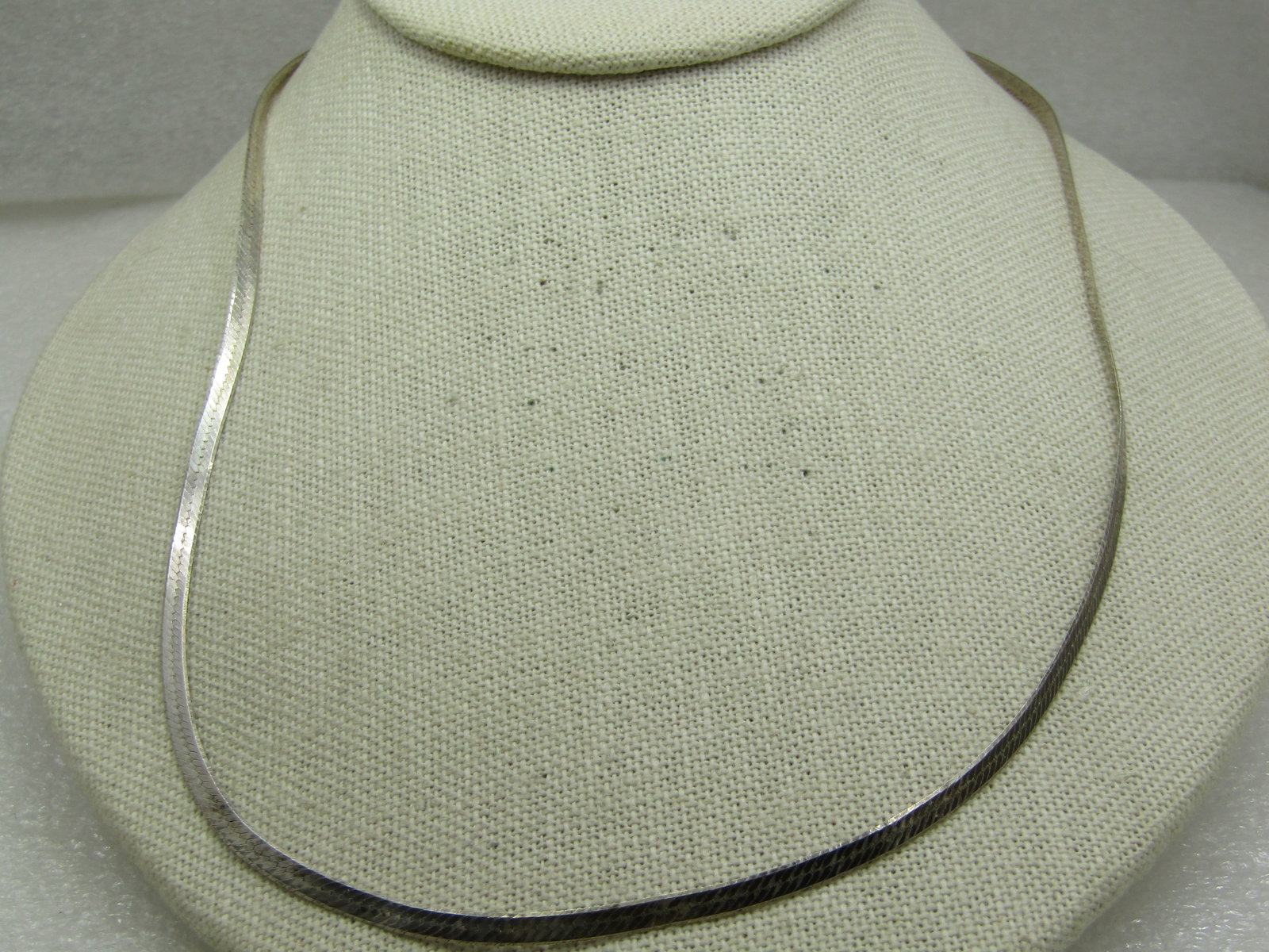 Vintage Sterling Herringbone Necklace, 3mm, 24", Unisex - 3