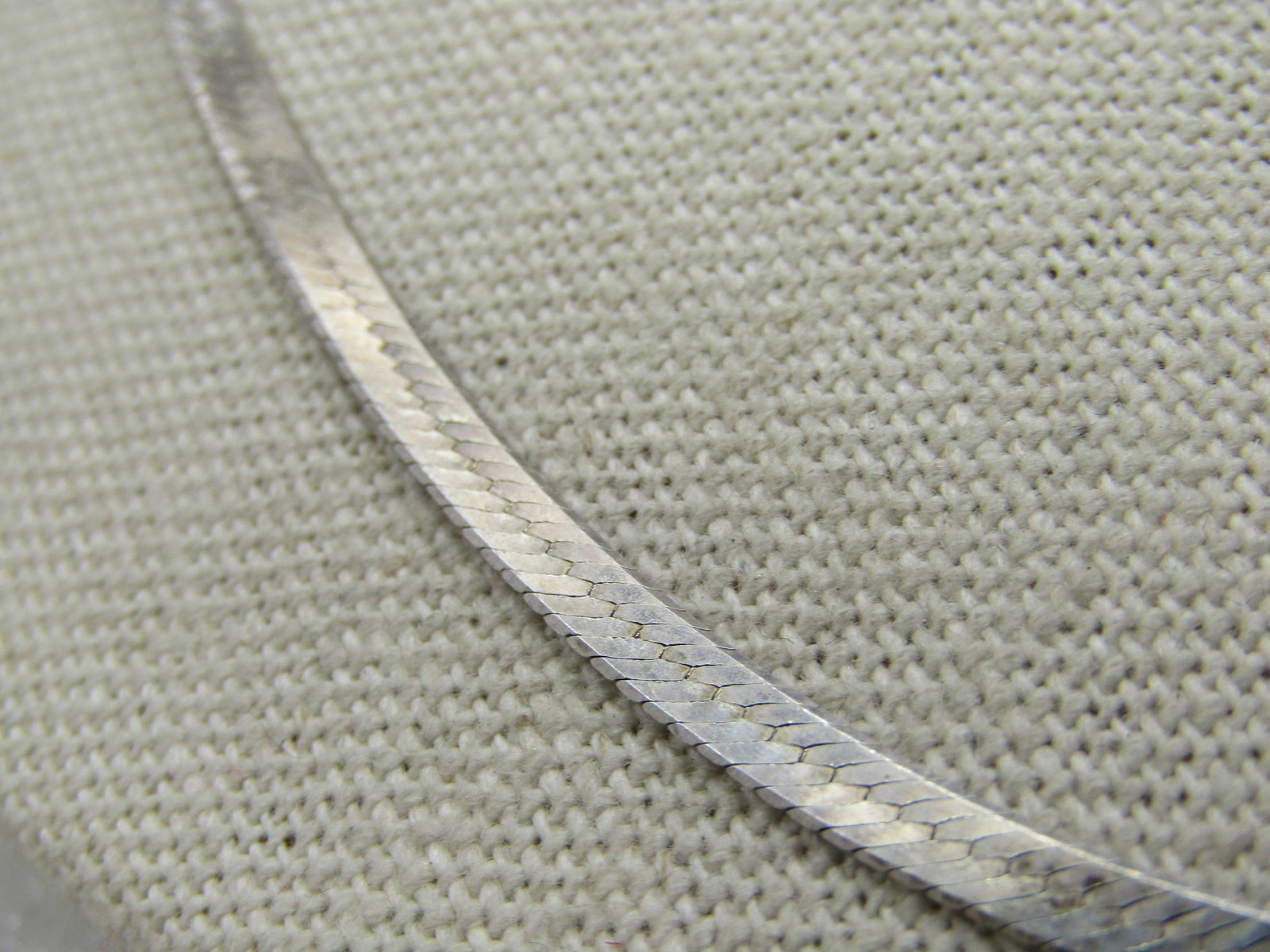 Vintage Sterling Herringbone Necklace, 3mm, 24", Unisex - 4