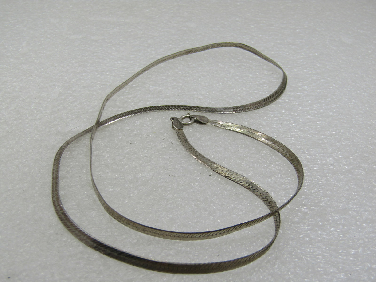 Vintage Sterling Herringbone Necklace, 3mm, 24", Unisex - 5