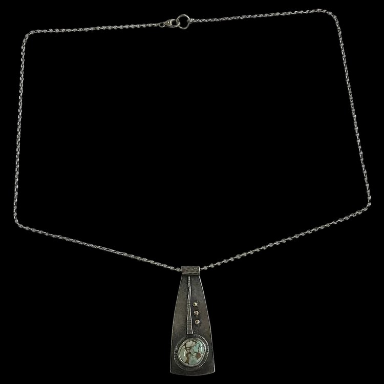 Estate Artisan Handmade Sterling Silver Multi Media Pendant/ Necklace (1 of 8)