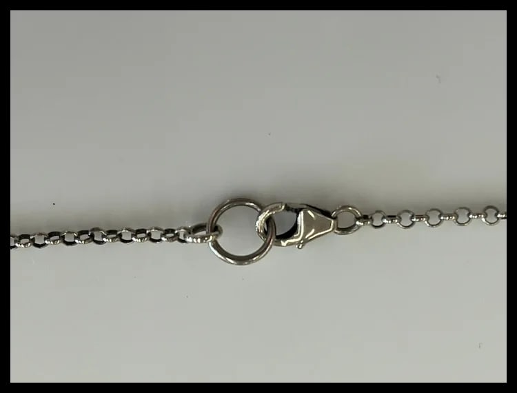 Estate Artisan Handmade Sterling Silver Multi Media Pendant/ Necklace - 6