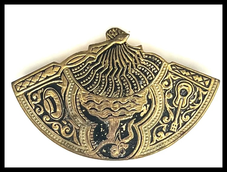 Vintage Damascene Spanish Flamenco Dancers Fan Brooch/Pin - 3
