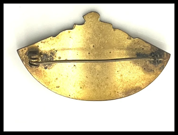 Vintage Damascene Spanish Flamenco Dancers Fan Brooch/Pin - 6