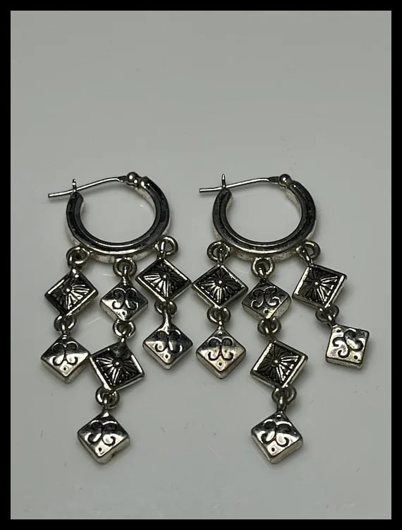 Estate Sterling Silver Chandelier Earrings - 2