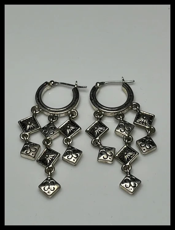 Estate Sterling Silver Chandelier Earrings - 3