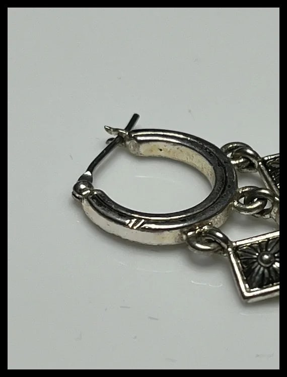 Estate Sterling Silver Chandelier Earrings - 4