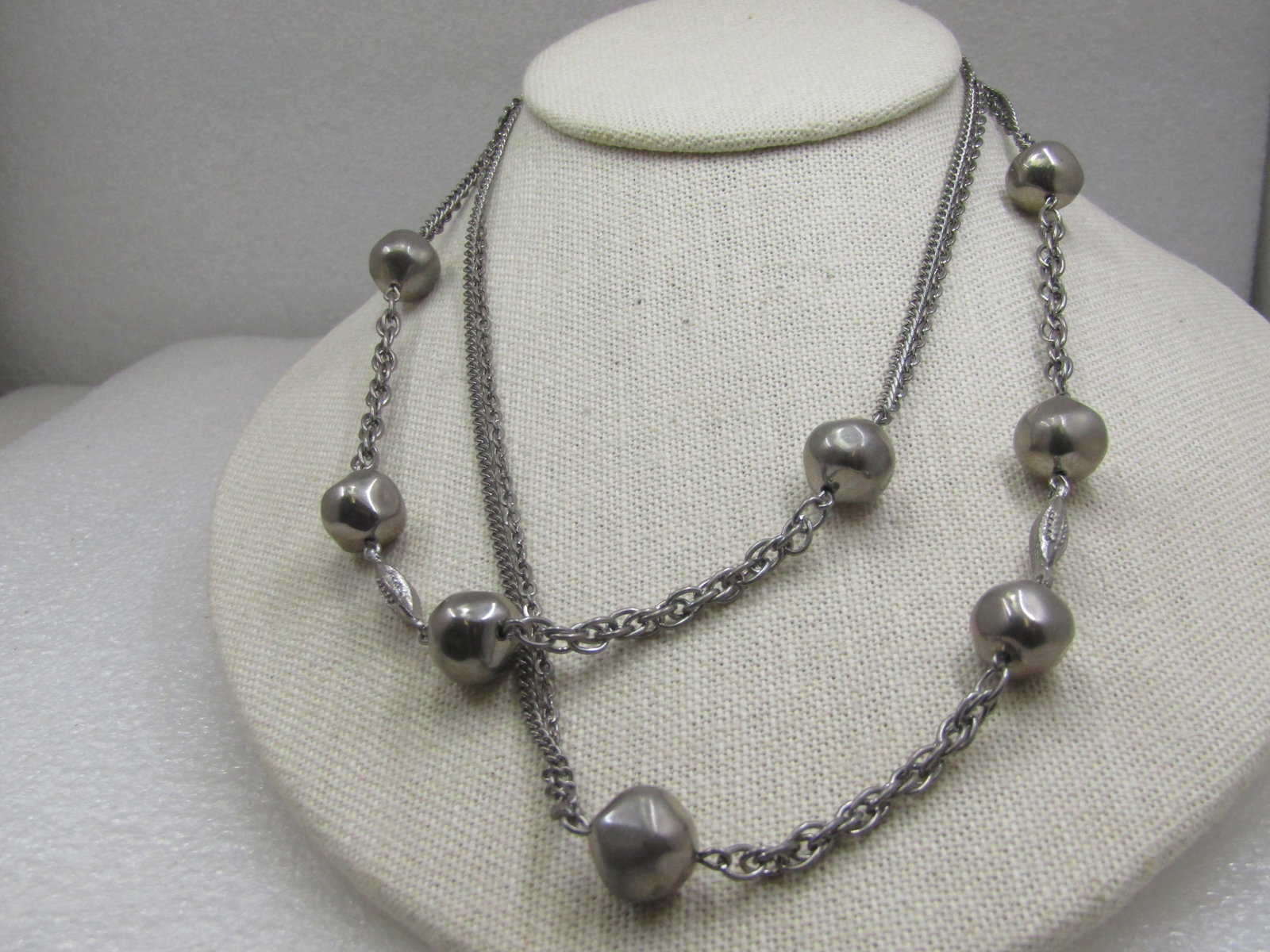 Vintage Double Strand Chunky Beaded Necklace, 34", 1960's-1970's (1 of 4)