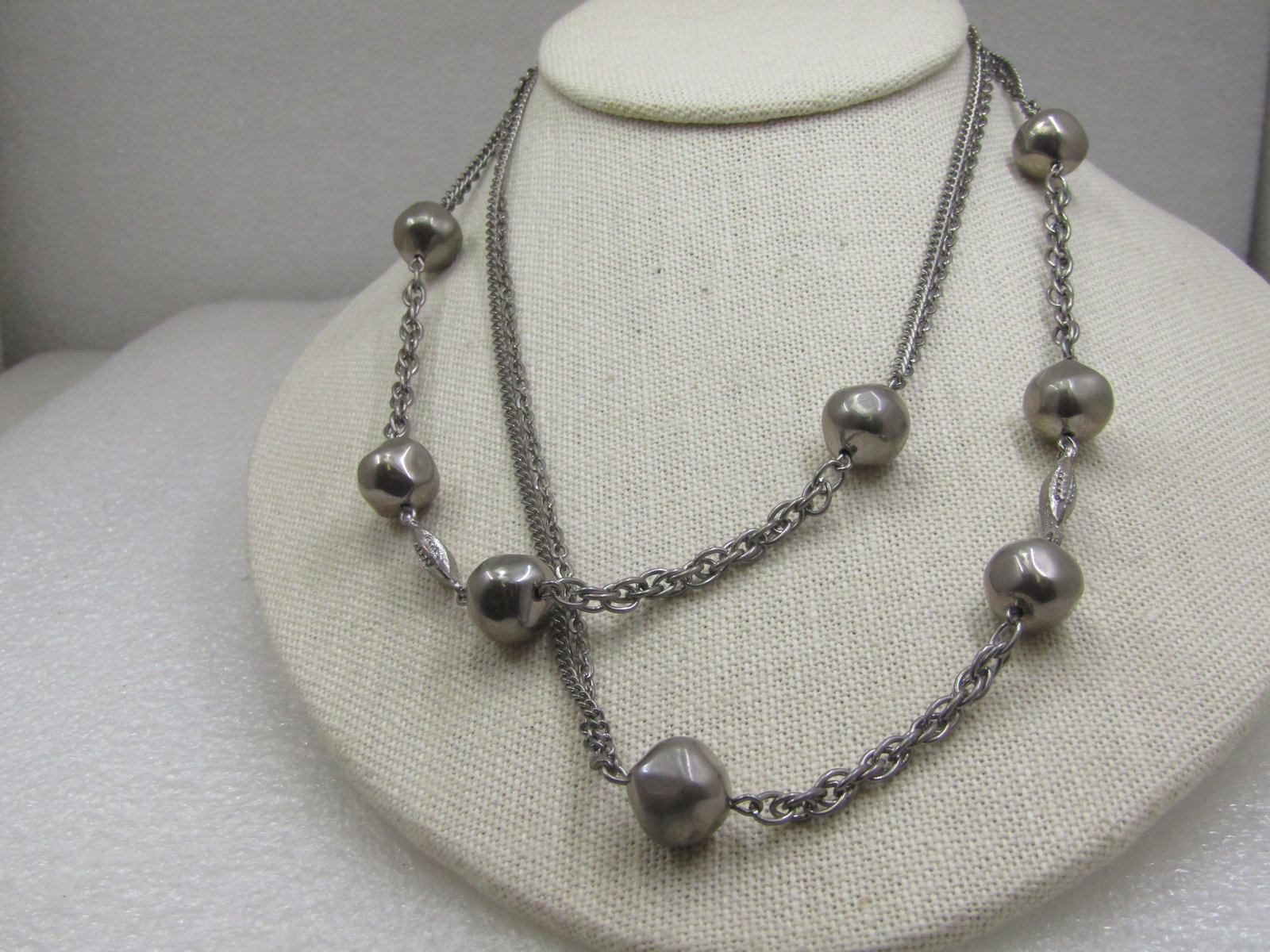 Vintage Double Strand Chunky Beaded Necklace, 34", 1960's-1970's - 2