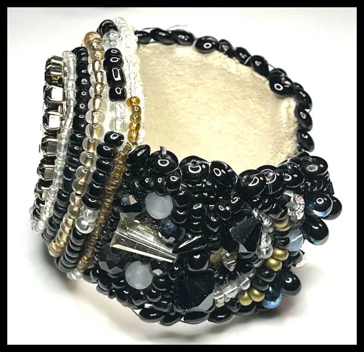 Vintage Handmade Artisan Beaded Bracelet/Cuff - 3